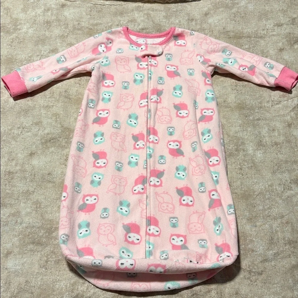 Pink Owl Print Baby Sleep Sack